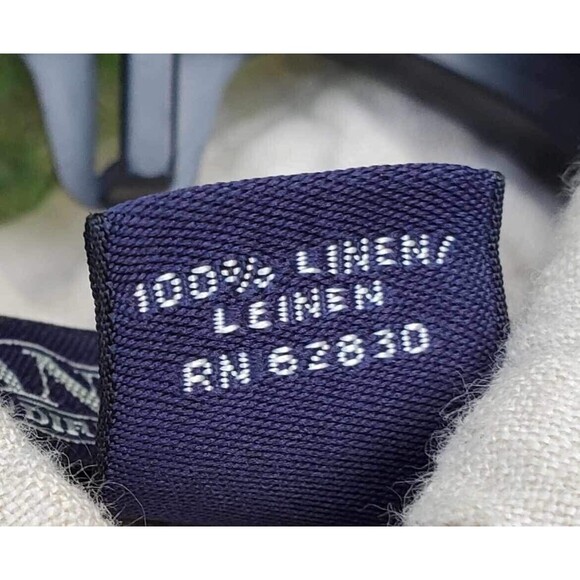 Lands End Mens Medium Linen Beige Short Sleeve Button Shirt 15-15.5 - Picture 6 of 6